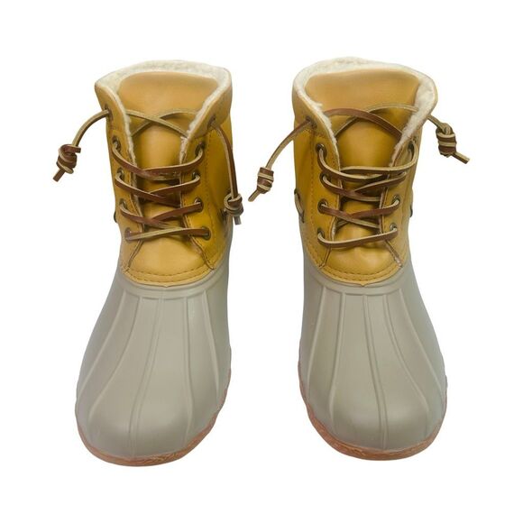 Seven7 Speyside Lace-Up Faux Leather Duck Boot - Size 8 - Taupe - Picture 2 of 9